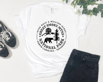 Great Smoky Mountains Shirt - Unisex Short Sleeve Tee, North Carolina/Tennessee, USA National Park