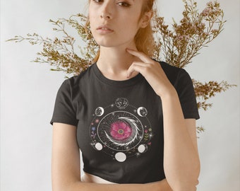 Floral Zodiac - Short Sleeve Tee, Graphic tshirt, Celestial, Astrology, Boho Design, Moon Phases UNISEX