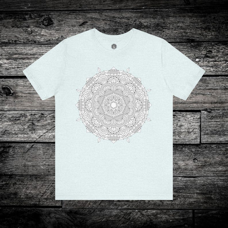 Camiseta unisex de mandala: estilo bohemio, geométrica, informal, regalo para ella/él, diseño geométrico circular. imagen 5