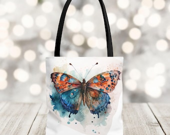 Butterfly Art Tote Bag - Colorful Butterfly Bag, Eco-Friendly Tote, Perfect Gift for Nature Lovers, Spring & Summer Watercolor Bag