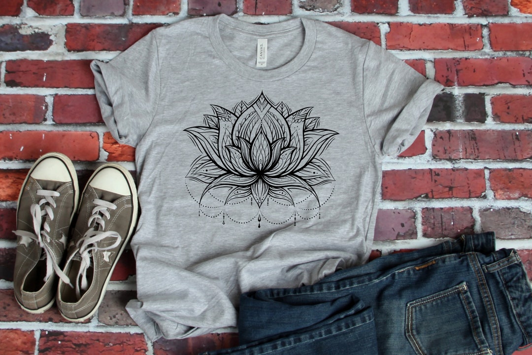 Mandala Lotus Shirt Mandala Shirt Lotus Shirt Flower Shirt yoga Shirt ...