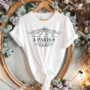 Paris Flea Market Shirt - Marche Aux Puces, International Traveler, Wanderlust, French Souvenir, Graphic Tee, Tshirt, Vintage Sign FRANCE