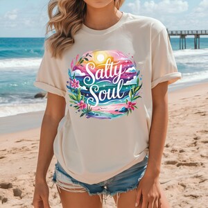 Salty Soul Beach Tee - Summer Vibes Shirt, Ocean Lover Gift, Vacation Apparel, Beach Day Outfit, Tropical Vacation Shirt