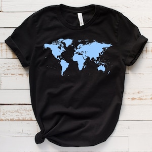 WORLD MAP- Shirt,Travel Shirt,Traveler, Travel Lover, Geography Shirt, Geography Teacher, Exchange Student, Wanderlust, Adventure Tee Active