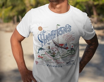 The Hamptons Shirt - Unisex Short Sleeve Tee, New York Tshirt, Souvenir, Long Island, Montauk, Southampton, Summer Shirt