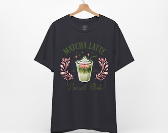 Matcha Latte Social Club Tee - Cozy Coffee Lover T-shirt, Gift for