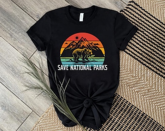 Chemise parcs nationaux - T-shirt pour amoureux de la nature, chemise écologique, vêtements d'aventure en plein air, cadeau pour les randonneurs, t-shirt graphique unisexe