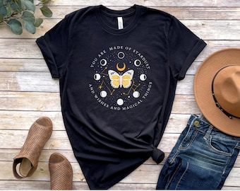 Mystical & Celestial Shirt - Unisex Short Sleeve Tee, Graphic Tshirt, "You are Made of Stardust", Astronomy, Magical, Boho Shirt