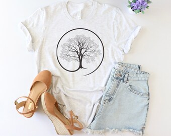 OAK TREE Shirt-Unisex Tee, Graphic Tshirt, Nature,Earth, Minimalist, Lover, Hiking,Nature, Forest, Camping Enthusiast, Wanderlust, Mountains