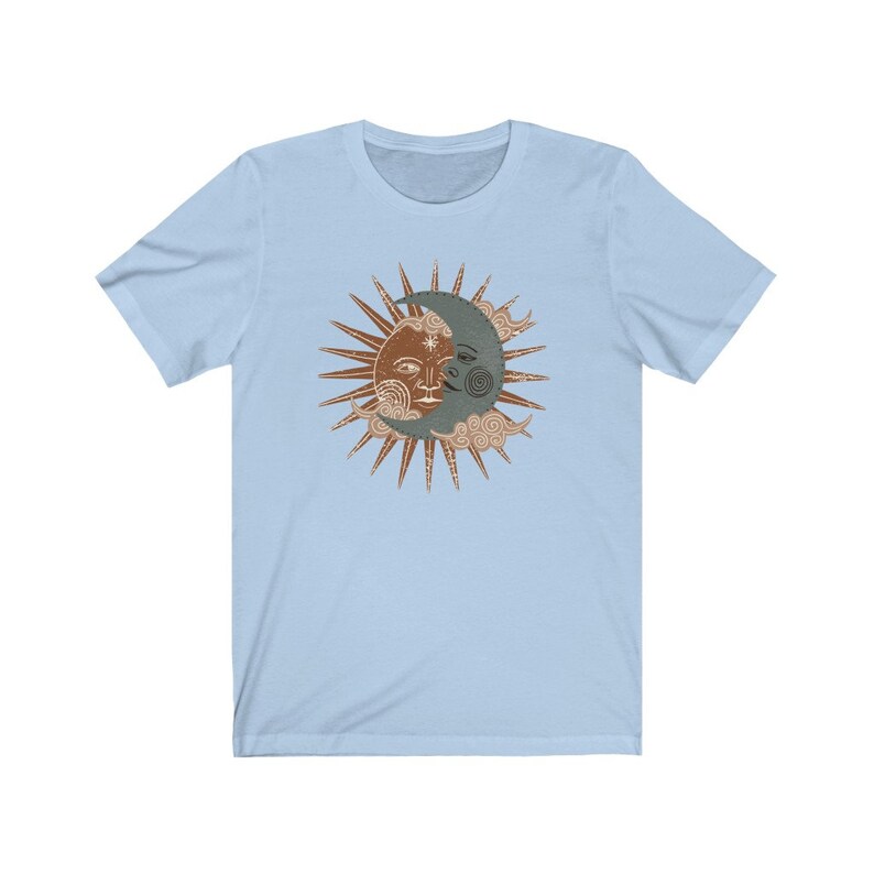 Celestial Tshirt Sun & The Moon Shirt-Unisex Jersey Short Sleeve Tee Astrology