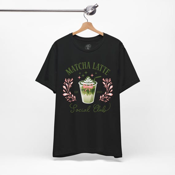 Matcha Latte Social Club Tee - Cozy Coffee Lover T-shirt, Gift for