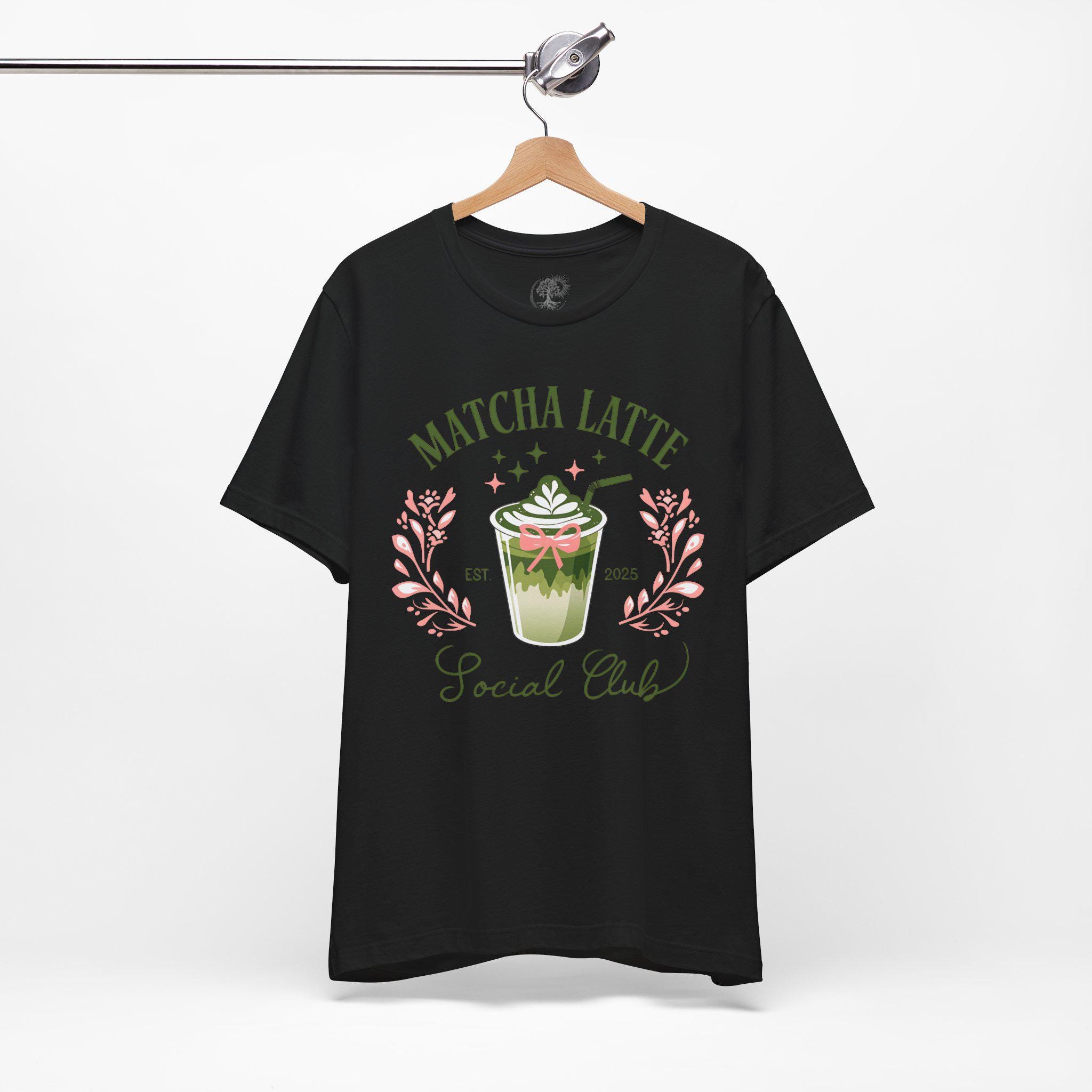 Matcha Latte Social Club Tee - Cozy Coffee Lover T-shirt, Gift for