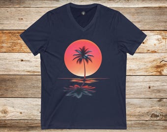 Tropical Sunset Tee - Summer Shirt, Beach Vibes T-Shirt, Vacation Wear, Gift for Him/Her, Unisex Graphic Tee