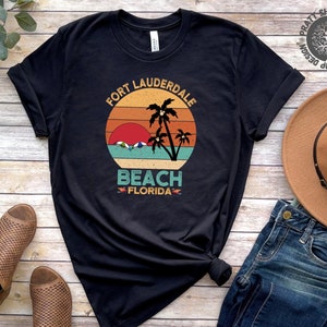 Fort Lauderdale Shirt - Unisex Jersey Short Sleeve Tee, Palm Trees, Sunset, Beach, Souvenir, FLORIDA