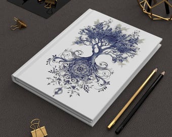Diario de tapa dura "Árbol de la Vida" - Diario con temática natural, regalo para escritores y amantes de la naturaleza, diario ecológico