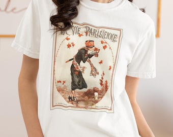 Vintage Parisian Art Tee - Unisex Jersey T-Shirt, Casual Wear, Gift for Art Lovers, Stylish Summer Apparel, Home Décor