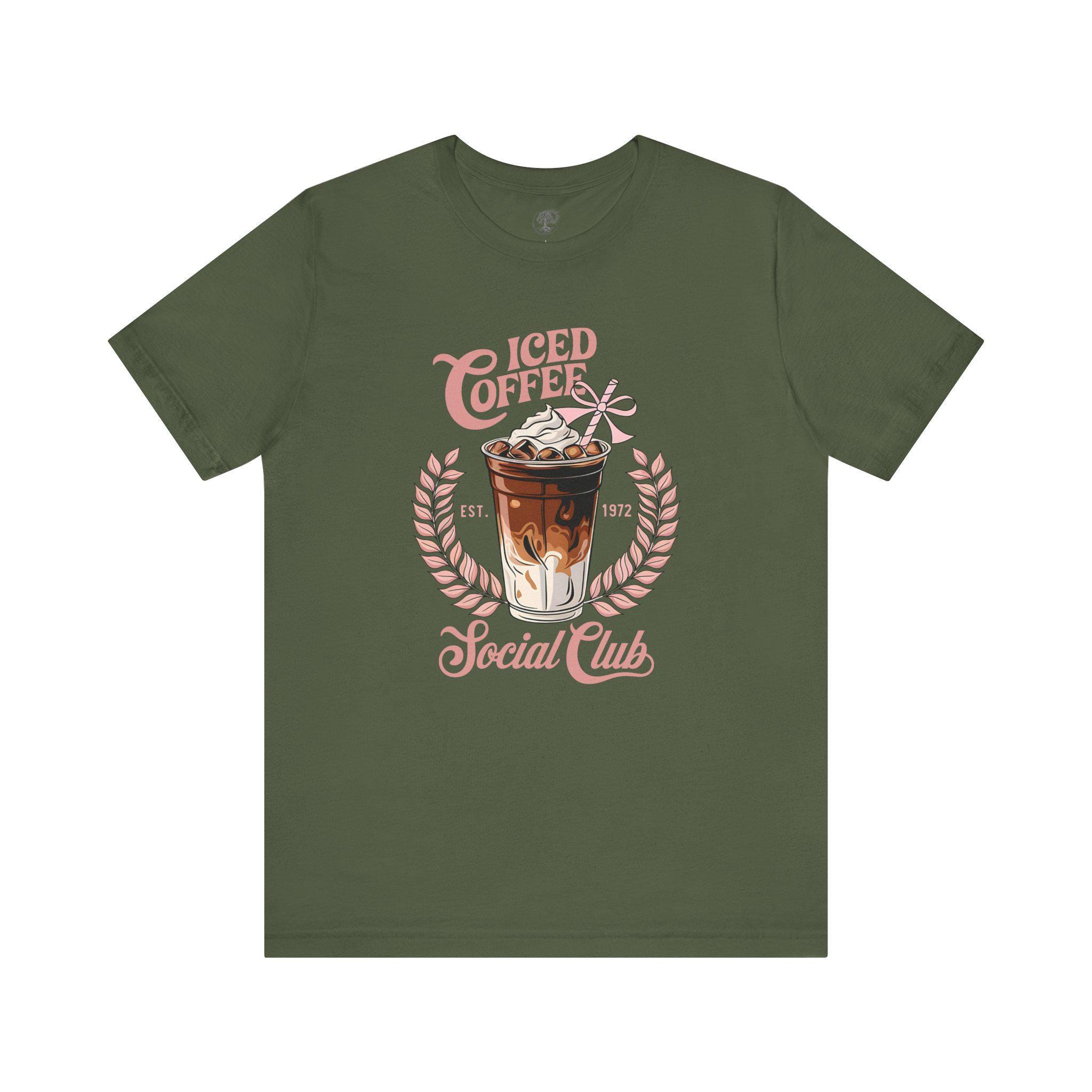 Iced Coffee Social Club Tee, Casual Unisex T-shirt, Coffee Lover