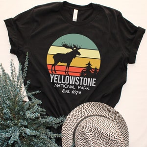 Yellowstone National Park Shirt - Unisex Jersey Korte Mouw Tee, Park Shirt, Wildlife, USA National Park, Souvenir, Retro Shirt