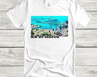 Rio de Janeiro Graphic Tee - Unisex Short Sleeve, Beach Vibes, Travel Gift, Summer Style, Relaxed Fit, Vacation Wear, Brazil Shirt
