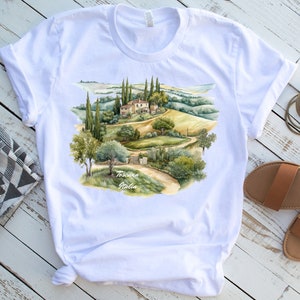 Tuscany Italy Shirt - Unisex Short Sleeve Tee, Toscana Italia, Tuscan Landscape, Italian Shirt