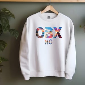 Outer Banks NC Sweatshirt, OBX Beach Vibes Jumper, North Carolina Vacation Crewneck, Beach Lover Gift, Coastal Apparel, Nautical Pullover