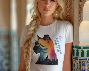 Camiseta para amantes de los gatos, camiseta para fanáticos de los felinos, camiseta gráfica para mujer, camiseta con estampado de gatito, regalo para dueños de mascotas, I Heart Cats