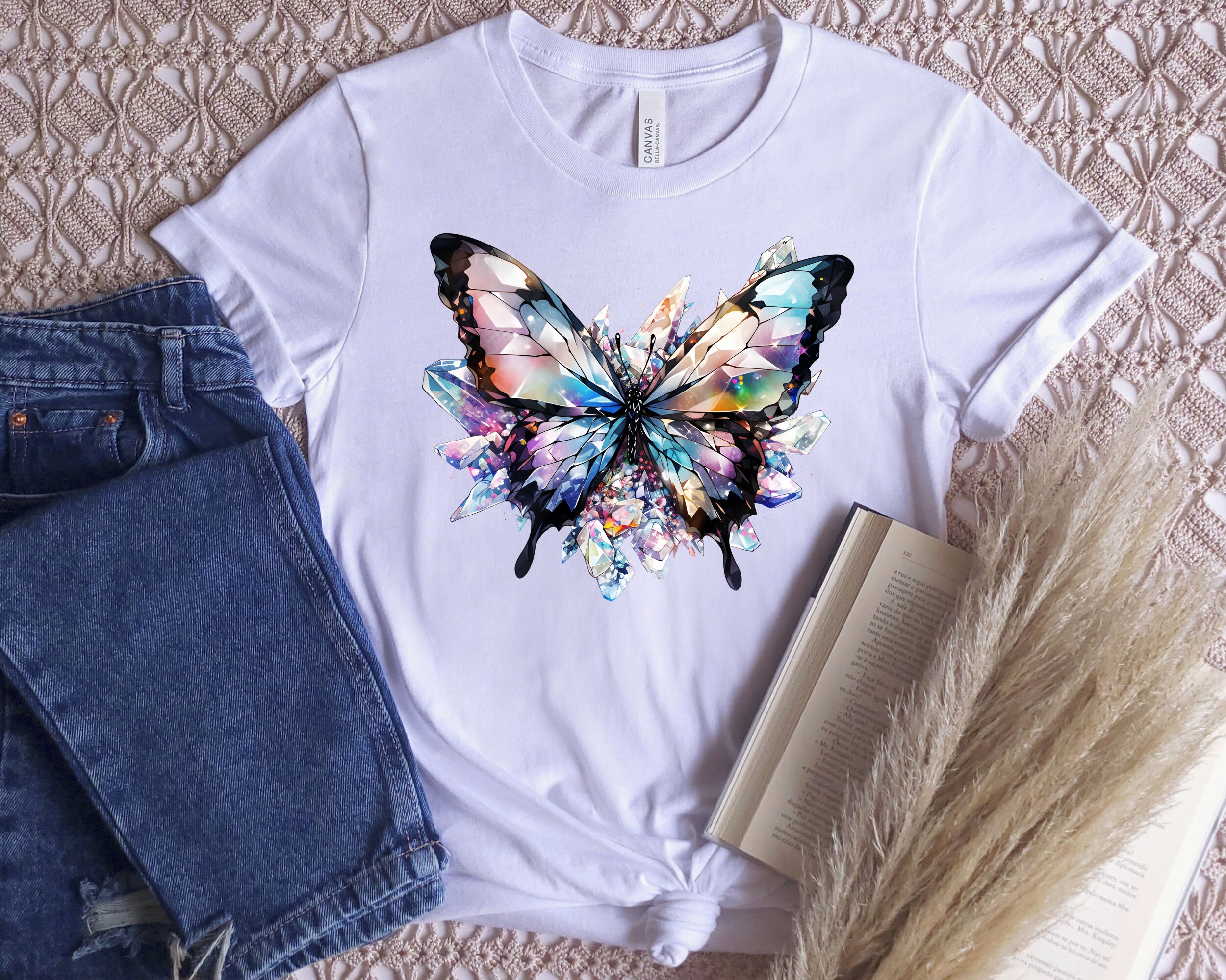 Gemstone Butterfly Shirt - Unisex Short Sleeve Tee, Butterflies