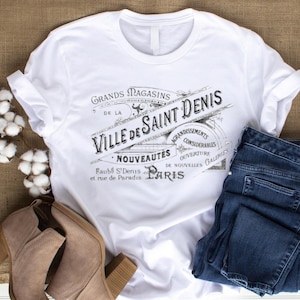 Ville De Saint Denis Shirt - Unisex Short Sleeve Tee, Graphic Tshirt, French Village, Souvenir, Vintage French Typography PARIS FRANCE