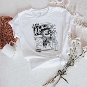 Vintage Paris Shirt - Unisex Short Sleeve Tee, Lithograph, Typography, France, French Souvenir, 1800&#39;s Fashion