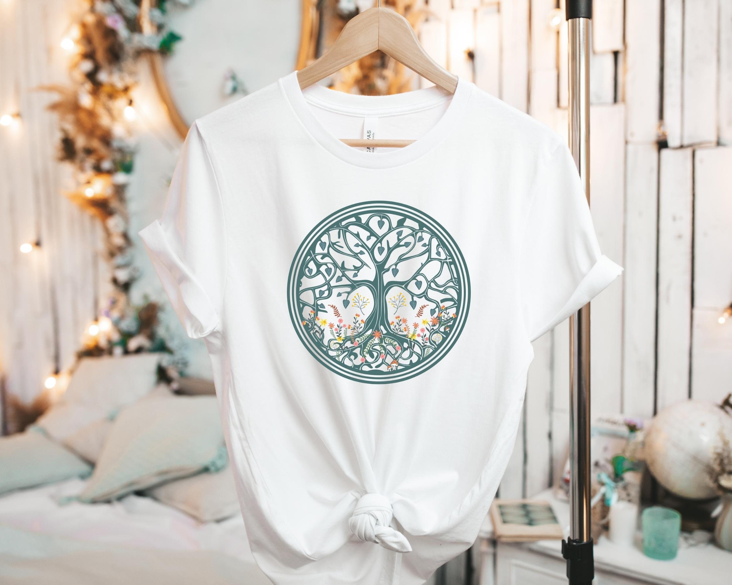 Tree T-Shirt-Nature Shirts-Family Tree Shirt-Tree of Life-Tree Lover Shirt- Yoga Shirt-Tree Silhouette- Sacred Tree