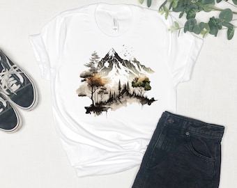 Camisa de naturaleza de montaña - Camisa Wanderlust, camiseta de camping, camping vintage, camisa de senderismo, camisa de aventura, camisa de viaje, camisa de montaña