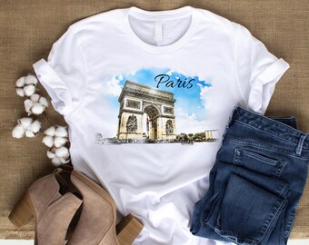 Paris France Shirt -  France Shirt, Eiffel Tower Shirt, Gift For Paris Lover, Vacation in Paris Tee, France Souvenir, Arc de Triomphe