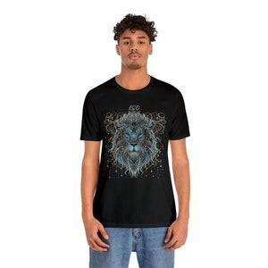Leo Shirt Unisex Short Sleeve Tee, Cosmic Constellation Shirt, Astrology Sign, Lion Shirt image 2
