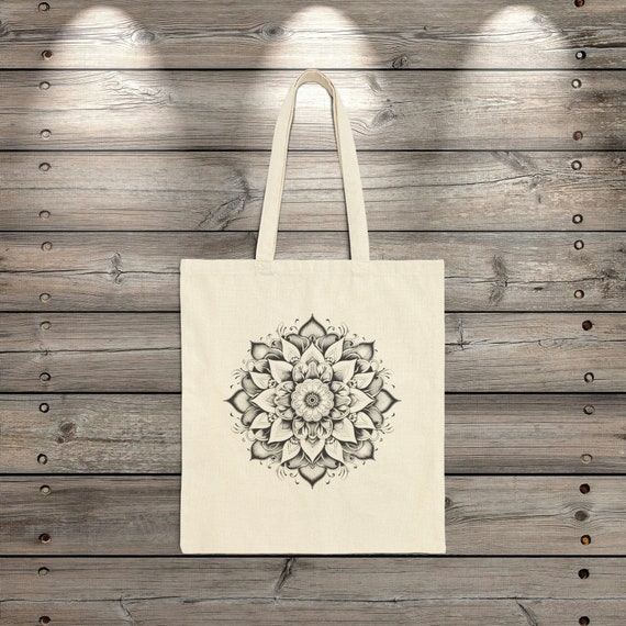 Borsa A Mano Donna In Cotone Con Mandala Indiano – Shopping E Spiaggia