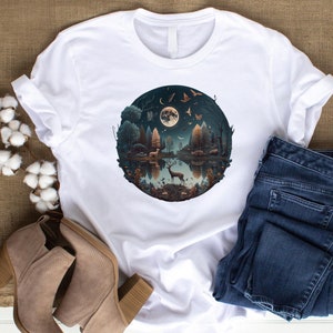 Magical Woodland Forest - Unisex Short Sleeve Tee, Wildlife, Nature Shirt