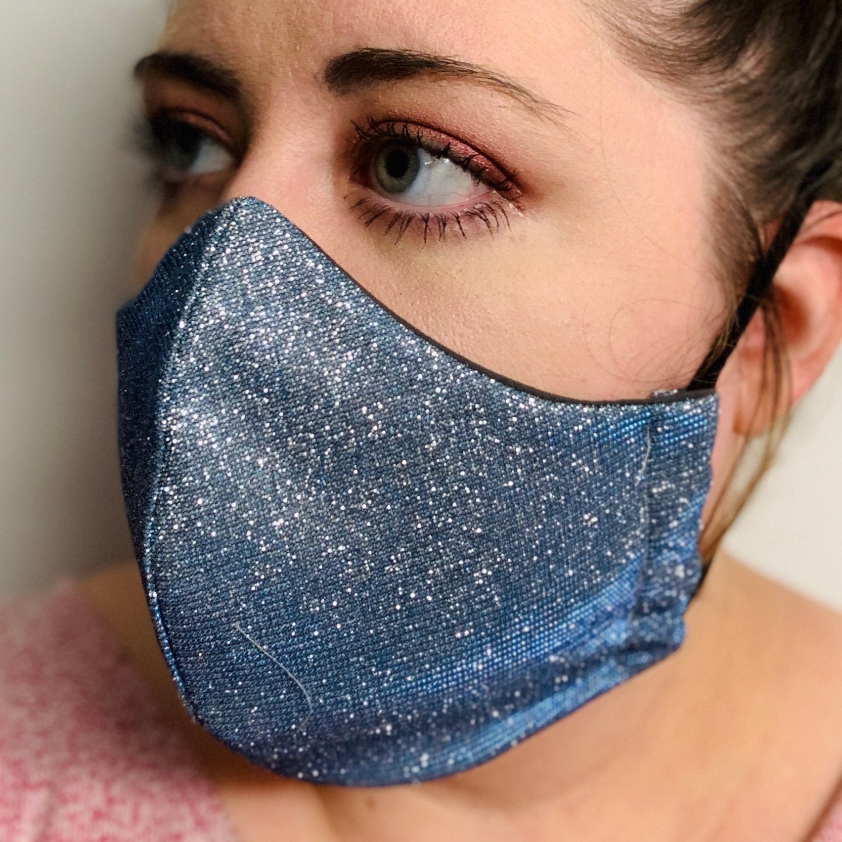 Glitter Mask Sparkle Sequin Fancy Mask Glitter Face Etsy