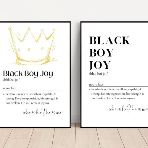 Black Boy Joy Print Definition Black Excellence Art Etsy