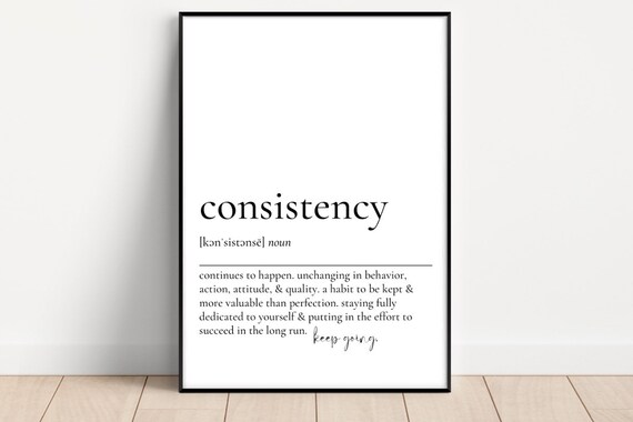 consistency definition print, definition print, printable art, office wall decor, office wall print, home office decor, work from home print