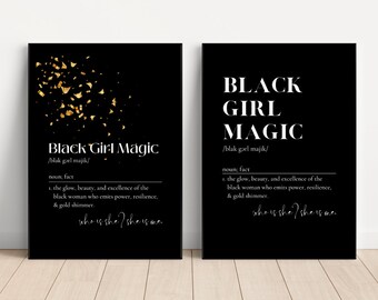 Black Girl Magic Definition, Black Girl Magic Art, Minimalist Wall Art, Quote Wall Art, Black Woman Art, African Wall Art, Black Excellence