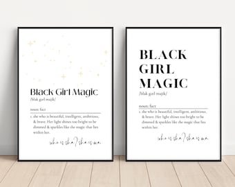 Black Girl Magic Definition, Girl’s Room Decor, Kid’s Room Decor, Black Girl Wall Art, Nursery Wall Art, Kid’s Affirmations, Digital Art