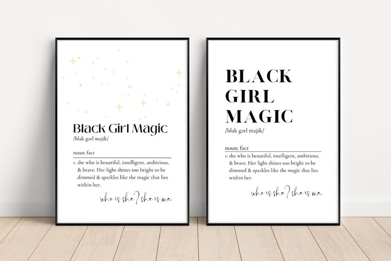 Black Girl Magic Definition, Girls Room Decor, Kids Room Decor, Black Girl Wall Art, Nursery Wall Art, Kids Affirmations, Digital Art image 1