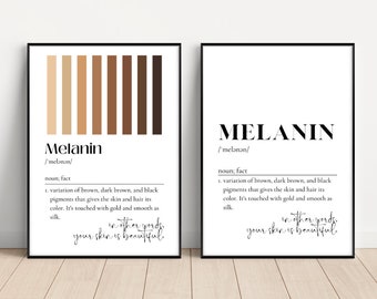 Melanin Definition Printable Art, Melanin Wall Art Print, African American Art, Definition Prints, Daily Affirmations, Black Excellence