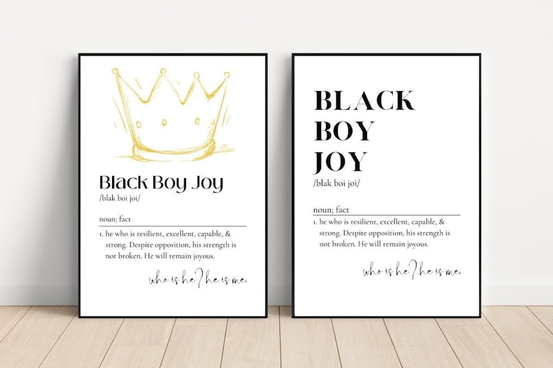 Black Boy Joy Definition Black Boy Art Kids Room Decor Etsy