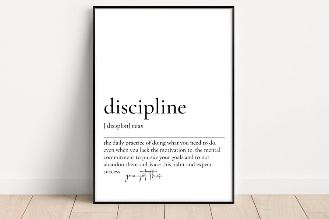 Discipline Definition Print, Printable Wall Art, Inspirational Saying ...