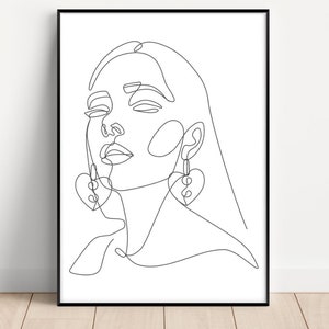 Fashion Woman Line Art, Female Figure Line Art, One Line Drawing, Minimalist Line Art, Printable Wall Art, Black And White Art, Digital Art