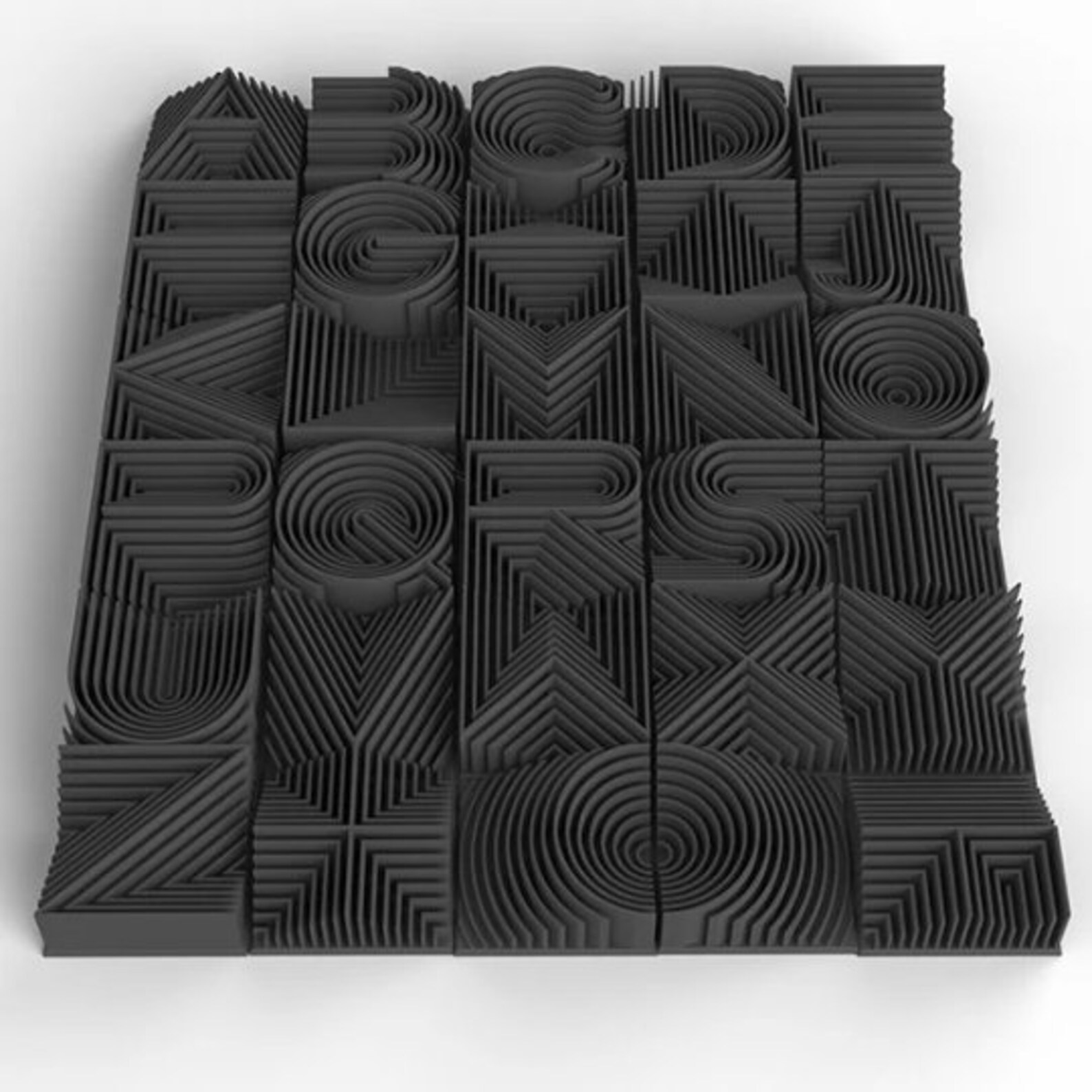 Heatwave 3d Printable Typeface All Letters and Numbers - Etsy