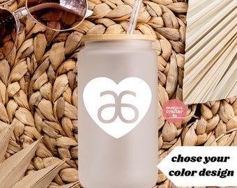 Arbonne Bon Babe 16oz Glass Cup, Love Fizz Glass Can, Arbonne Consultant Gift, Fizz Dealer Cup, Greens, Team Gift, ENVP