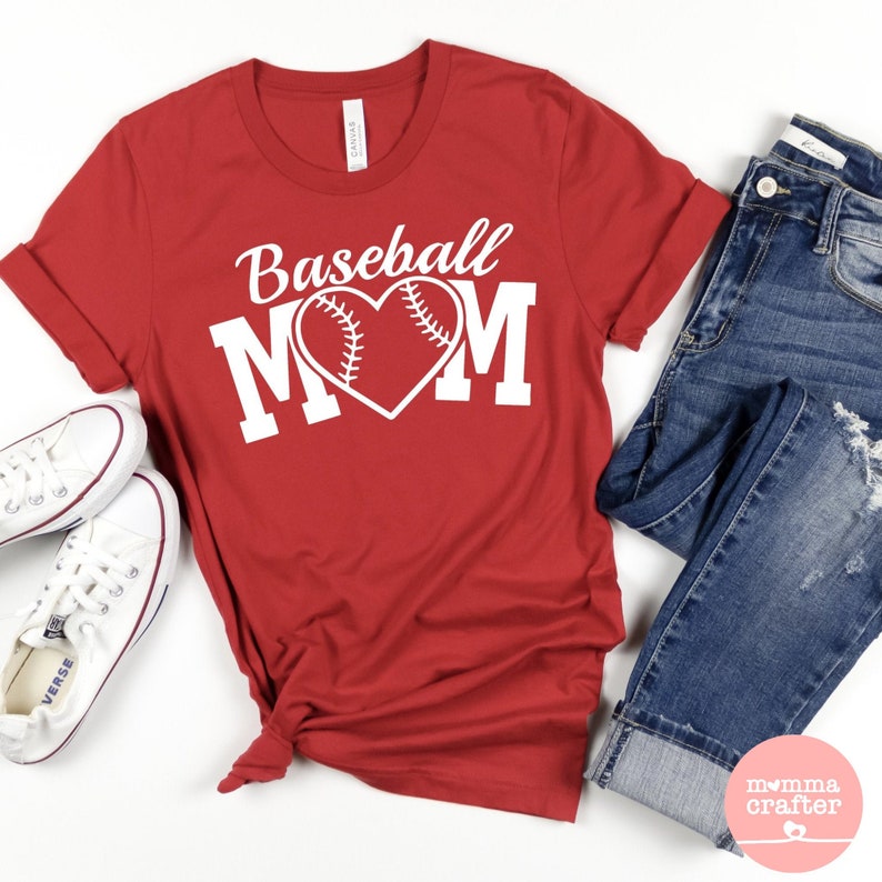Baseball Mom Heart Shirt Team Mom Shirt Baseball Tshirt for Etsy