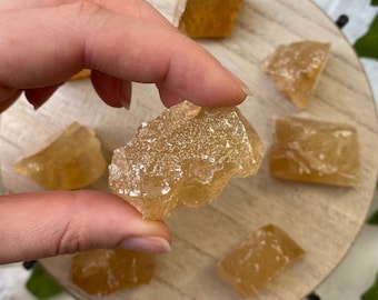 One (1) Intuitively Chosen Raw Honey Calcite Piece
