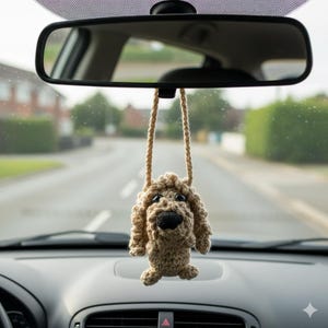 Tiny cockapoo labradoodle | crocheted dog  | car charm | christmas tree decoration | handmade cockerpoo